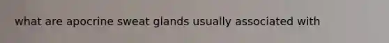 what are apocrine sweat glands usually associated with