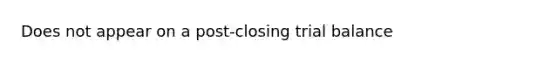 Does not appear on a post-closing trial balance