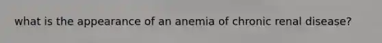 what is the appearance of an anemia of chronic renal disease?