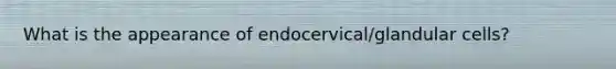 What is the appearance of endocervical/glandular cells?