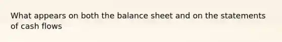 What appears on both the balance sheet and on the statements of cash flows