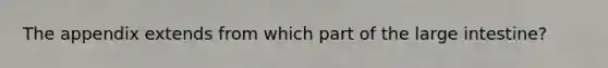 The appendix extends from which part of the large intestine?