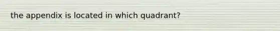 the appendix is located in which quadrant?