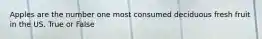 Apples are the number one most consumed deciduous fresh fruit in the US. True or False