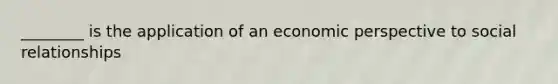 ________ is the application of an economic perspective to social relationships