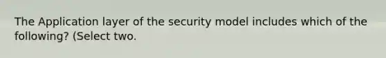 The Application layer of the security model includes which of the following? (Select two.