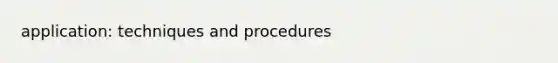 application: techniques and procedures