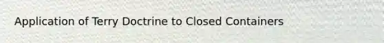 Application of Terry Doctrine to Closed Containers