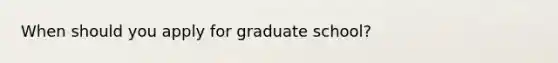 When should you apply for graduate school?