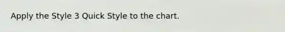 Apply the Style 3 Quick Style to the chart.