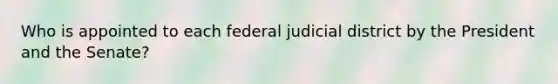 Who is appointed to each federal judicial district by the President and the Senate?