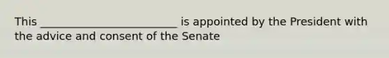 This _________________________ is appointed by the President with the advice and consent of the Senate