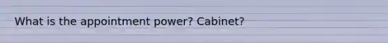 What is the appointment power? Cabinet?