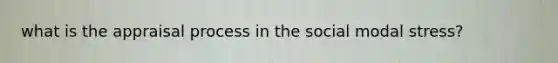 what is the appraisal process in the social modal stress?