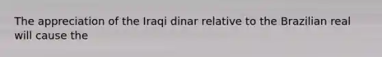 The appreciation of the Iraqi dinar relative to the Brazilian real will cause the