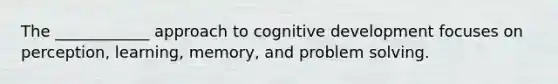 The ____________ approach to cognitive development focuses on perception, learning, memory, and problem solving.