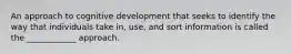 An approach to cognitive development that seeks to identify the way that individuals take in, use, and sort information is called the ____________ approach.