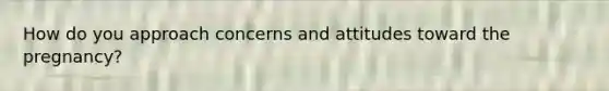 How do you approach concerns and attitudes toward the pregnancy?