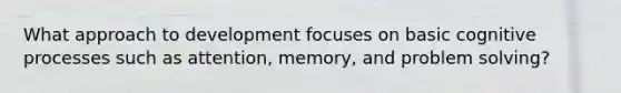 What approach to development focuses on basic cognitive processes such as attention, memory, and problem solving?