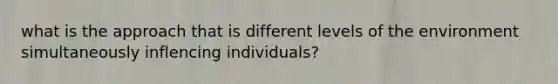 what is the approach that is different levels of the environment simultaneously inflencing individuals?