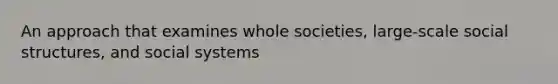 An approach that examines whole societies, large-scale social structures, and social systems