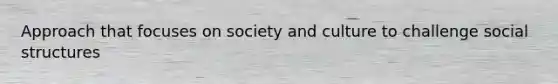 Approach that focuses on society and culture to challenge social structures