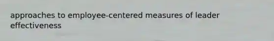 approaches to employee-centered measures of leader effectiveness