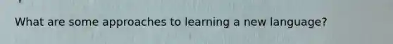 What are some approaches to learning a new language?