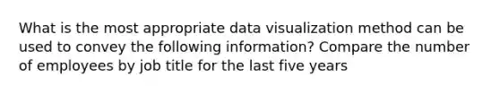 What is the most appropriate data visualization method can be used to convey the following information? Compare the number of employees by job title for the last five years