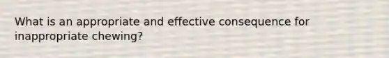 What is an appropriate and effective consequence for inappropriate chewing?