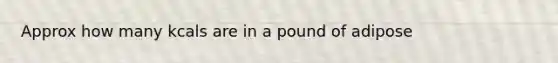 Approx how many kcals are in a pound of adipose