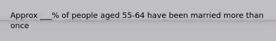 Approx ___% of people aged 55-64 have been married more than once