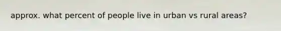 approx. what percent of people live in urban vs rural areas?