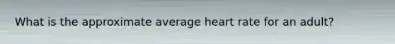 What is the approximate average heart rate for an adult?