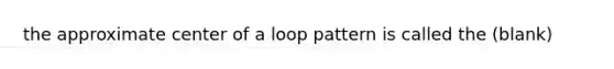 the approximate center of a loop pattern is called the (blank)