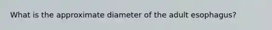 What is the approximate diameter of the adult esophagus?