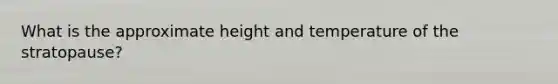 What is the approximate height and temperature of the stratopause?