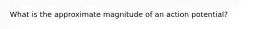 What is the approximate magnitude of an action potential?