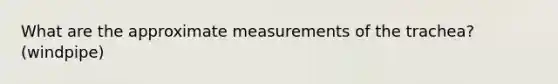 What are the approximate measurements of the trachea? (windpipe)