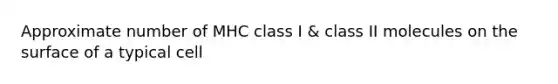 Approximate number of MHC class I & class II molecules on the surface of a typical cell