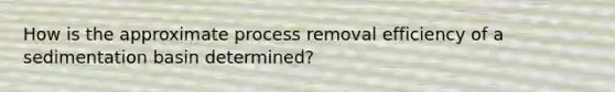 How is the approximate process removal efficiency of a sedimentation basin determined?