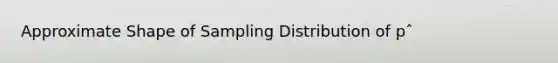 Approximate Shape of Sampling Distribution of pˆ