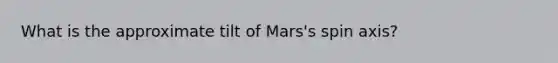 What is the approximate tilt of Mars's spin axis?