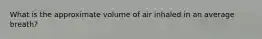 What is the approximate volume of air inhaled in an average breath?