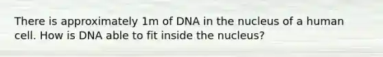 There is approximately 1m of DNA in the nucleus of a human cell. How is DNA able to fit inside the nucleus?