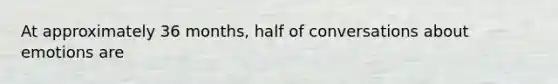 At approximately 36 months, half of conversations about emotions are