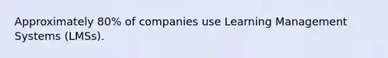 Approximately 80% of companies use Learning Management Systems (LMSs).