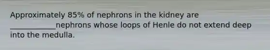 Approximately 85% of nephrons in the kidney are ____________nephrons whose loops of Henle do not extend deep into the medulla.