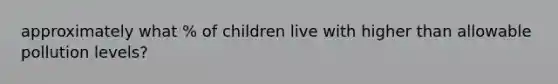 approximately what % of children live with higher than allowable pollution levels?