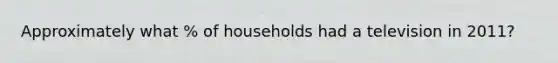 Approximately what % of households had a television in 2011?